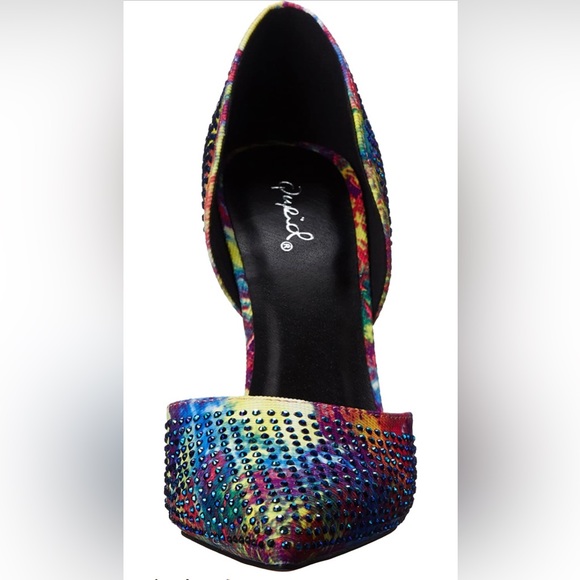 Qupid Women's close toe multicolored rhinestone Dress Pump/heel BRAND NEW! - Picture 14 of 14